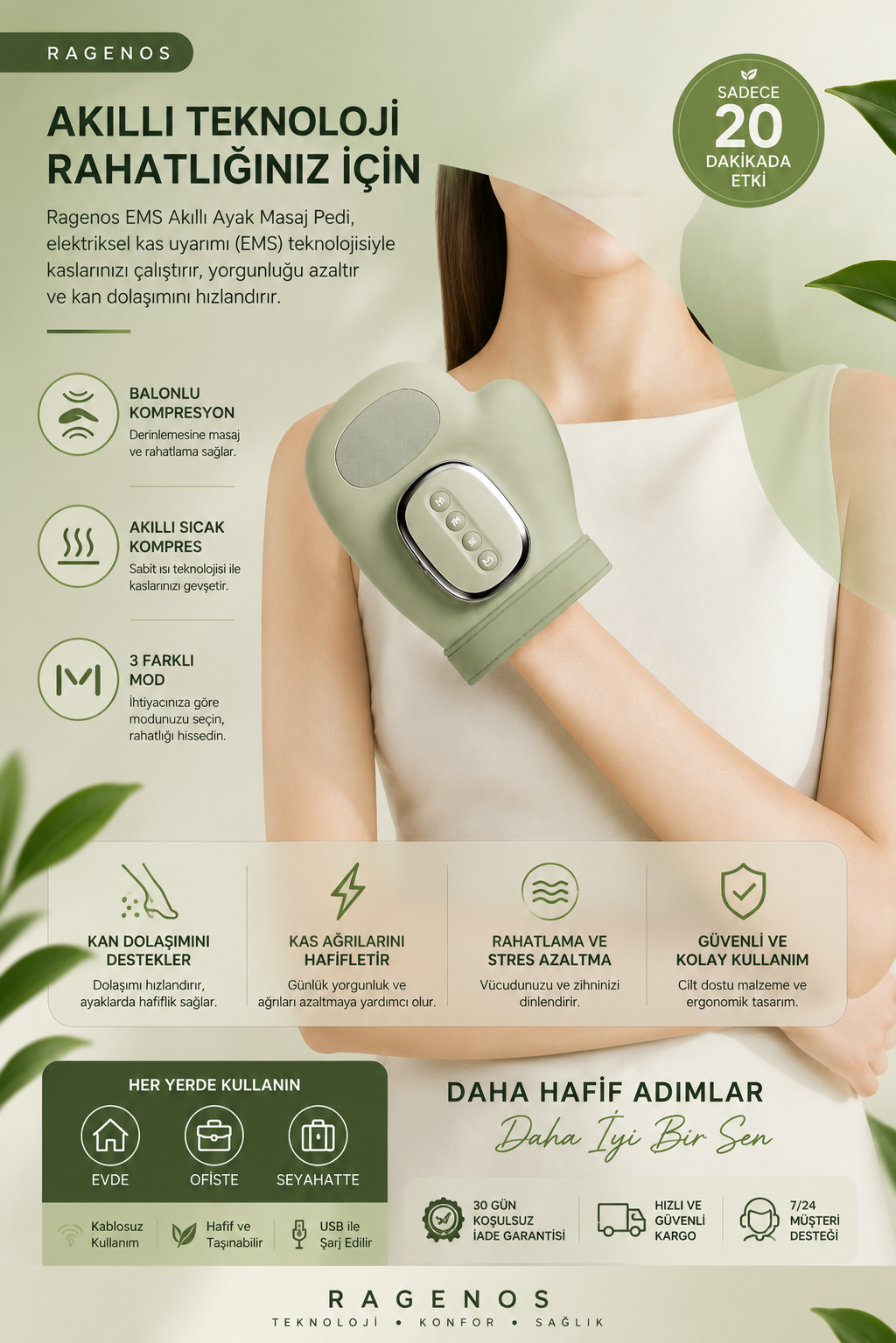 Ragenos SmartHand™ Akıllı El Masaj Cihazı