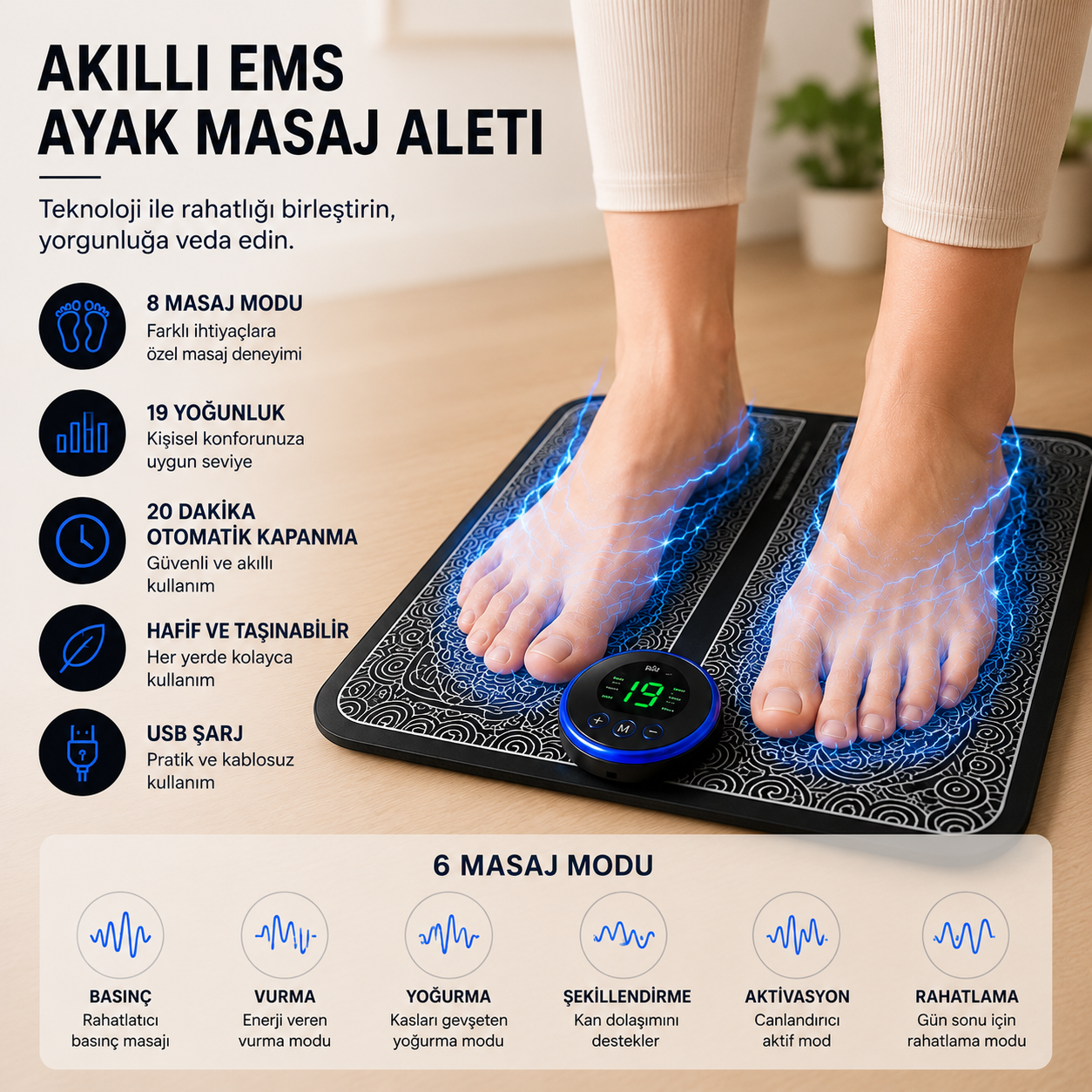 Ragenos™ EMS Akıllı Ayak Masaj Pedi